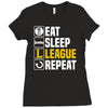 eat sleep league Ladies Fitted T-Shirt