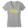 soul train retro 60s 70s 80s music party present tee new Women's V-Neck T-Shirt
