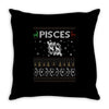 pisces christmas ugly sweater Throw Pillow