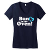 Bun in the Oven with Heart Baby Boy Women's V-Neck T-Shirt