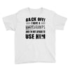 Back Off Crazy Gramps Afraid To Use Him Youth Tee