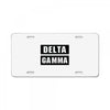 Delta Gamma Black License Plate