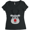 christmas reindeer rudolph Women's Triblend Scoop T-shirt