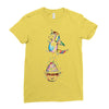 Cute Unicorn and Happy Cupcake Ladies Fitted T-Shirt
