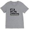 wifi, coffee, frenchies V-Neck Tee
