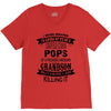 Super Cool Pops Of A Freaking Awesome Grandson V-Neck Tee