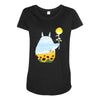 totoro sunflower Maternity Scoop Neck T-shirt