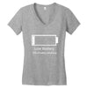 low battery Women's V-Neck T-Shirt