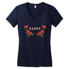 sassy with roses Women's V-Neck T-Shirt