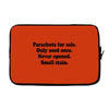 funny t shirt parachute for sale only used once never opened small sta Laptop sleeve