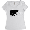 Bear Fishing Women's Triblend Scoop T-shirt