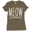 meow cute cat face Ladies Fitted T-Shirt