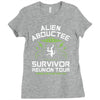 alien abductee survivor tour ufo nerd geek comic funny Ladies Fitted T-Shirt