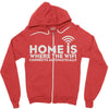 home is where the wifi Zipper Hoodie