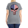 skull u.s.a. back Ladies Curvy T-Shirt
