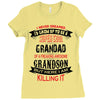 Super Cool Grandad Of A Freaking Awesome Grandson Ladies Fitted T-Shirt