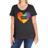 Lgbt Heart Ladies Curvy T-Shirt