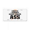 Careful I Already Kicked Cancer Ass License Plate