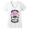 I Have a Pretty Wife I Also Have a Gun a Shovel and an Alibi Women's V-Neck T-Shirt