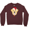 golden retriever dog with red santa's hat Crewneck Sweatshirt