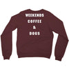 weekends coffe and dogs white back Crewneck Sweatshirt
