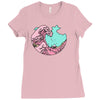 japanese pastel kawaii anime meme surf beach wave Ladies Fitted T-Shirt