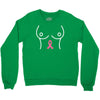 breast with pink ribbon Crewneck Sweatshirt