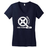 born to cycle forced to work Women's V-Neck T-Shirt