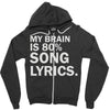 my brain is 80% song lyrics Zipper Hoodie