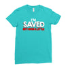 i'm saved but i cuss a little Ladies Fitted T-Shirt