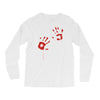 bloody hand print funny zombie kill undead blood horror killer Long Sleeve Shirts