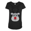 christmas reindeer rudolph Maternity Scoop Neck T-shirt