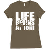 ow life begins at 18 meters Ladies Fitted T-Shirt