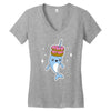 narwhal donuts cute unicorn sweet cool awesome Women's V-Neck T-Shirt