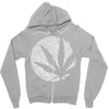 cannabis fingerprinting (white) Zipper Hoodie