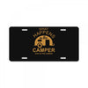 what happens in camper stays in camper vintage style camp funny License Plate