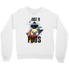 who loves pugs Crewneck Sweatshirt