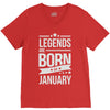 legends are born in january V-Neck Tee
