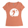skiier moon moonlight silhouett Women's Triblend Scoop T-shirt