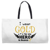 I Wear Gold For My Hero In Haven Weekender Totes
