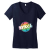 neon softball Women's V-Neck T-Shirt