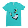angry cartoon face Ladies Fitted T-Shirt