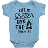 life is better by the camp fire (2) Baby Onesie