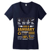 Born January Multitasking Problem Solving Tees Women's V-Neck T-Shirt