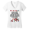 mama bear message Women's V-Neck T-Shirt