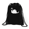 apatosaurus white Drawstring Bags