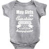 May Girls Are Sunshine Mixed With A Little Hurricane Baby Bodysuit