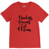 badass feminist cat mom V-Neck Tee