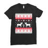 reindeer christmas ugly sweater Ladies Fitted T-Shirt