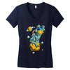 space cat Women's V-Neck T-Shirt